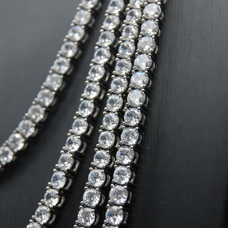 $ole only CZ Diamond 4mm Tennis Chain Necklace (Silver18”22”)｜ソールオンリー CZダイヤモンド 4mmテニスチェーンネックレス
