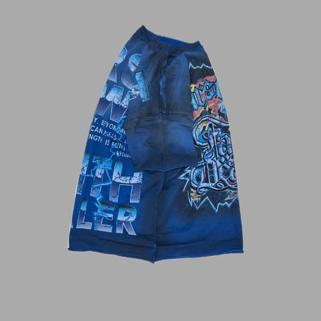 FIRST ROW FAITH DEALER GRAFFITI TEE (Blue)｜ファーストロウ フェイス ディーラー グラフィティ Tシャツ（ブルー）