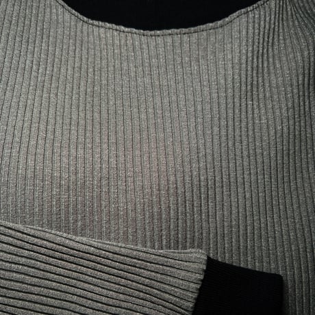 JOHN SOFIA Ringer Rib Knit (Gray) | ジョンソフィア リンガー リブニット（グレー)