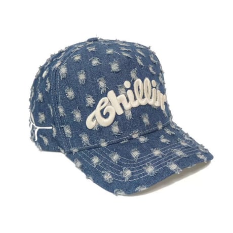 CHILLIN’ Crash Denim Cap (Blue)｜チリン クラッシュデニムキャップ（ブルー）