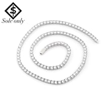 $ole only CZ Diamond 4mm Tennis Chain Necklace (Silver18”22”)｜ソールオンリー CZダイヤモンド 4mmテニスチェーンネックレス