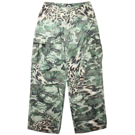 CHILLIN’ Camo Leopard Cargo Denim Pants (Camo Leopard)｜チリン カモレオパード カーゴ デニムパンツ（カモレオパード）