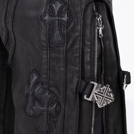 GUAPI All Black Cross Buckle Shorts (Black)｜グアピ オールブラック クロス バックル ショーツ（ブラック）