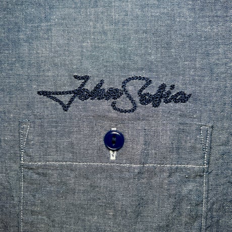JOHN SOFIA “Staff Uniform” LS Chambray Shirt (NAVY) | ジョンソフィア スタッフユニフォーム ロングスリーブ シャンブレーシャツ（ネイビー）