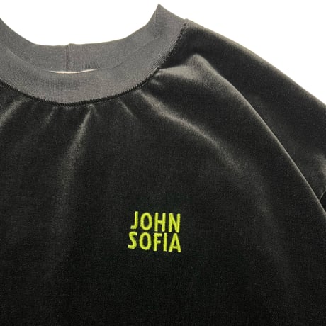 JOHN SOFIA Velour Crewneck (Black)｜ジョンソフィア ベロア クルーネック（ブラック)