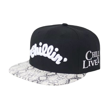 CHILLIN' Python Baseball Cap (Black / White)｜チリン パイソン ベースボール キャップ（ブラック／ホワイト）