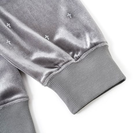 SUPPLIER Micro Cross Rhinestone Velour Zip Hoodie (Gray)｜サプライヤー マイクロ クロス ラインストーンベロアジップフーディー（グレー）