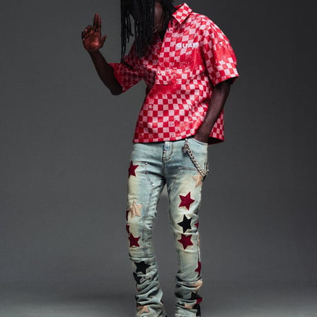 GUAPI Wine Red Vintage Stars Denim (Blue)｜グアピ ワイン レッド ヴィンテージ スターズ デニム（ブルー）
