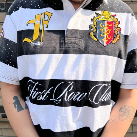 FIRST ROW CLASSIC MONO CLUB POLO SHIRT (Black)｜ファーストロウ クラシック モノ クラブ ポロシャツ（ブラック）