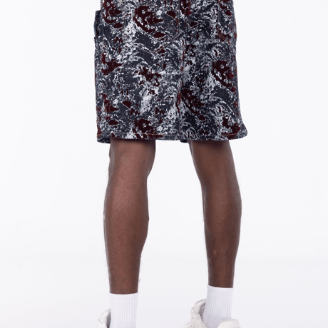 GUAPI Wine Red Laser Velvet Shorts (Black)｜グアピ ワイン レッド レーザー ベルベット ショーツ（ブラック)