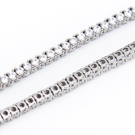 $ole only CZ Diamond 2mm Tennis Chain Necklace (Silver18”20”) | ソールオンリー CZダイヤモンド 2ミリテニスチェーンネックレス