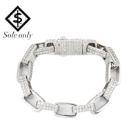 $ole only CZ Diamond Box Chain Bracelet (Silver)｜ソールオンリー CZ ダイヤモンド ボックスチェーン ブレスレット（シルバー）