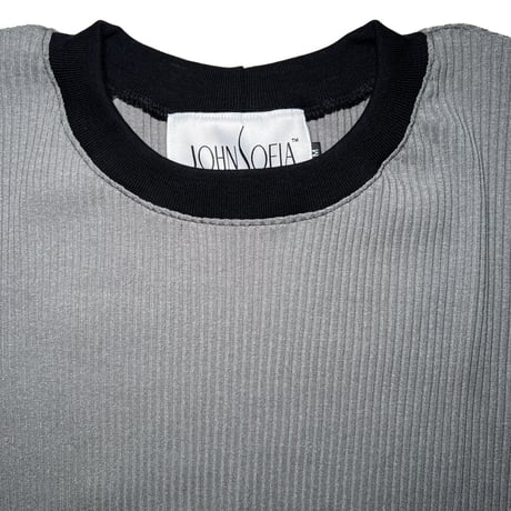 JOHN SOFIA Ringer Rib Knit (Gray) | ジョンソフィア リンガー リブニット（グレー)
