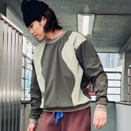 JOHN SOFIA Earth Wave Crewneck (Army3/6)｜ジョンソフィア アースウェーブ クルーネック（アーミー3/6）