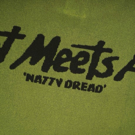 BOB MARLEY × POT MEETS POP NATTY DREAD KNITTED SWEATER (GREEN)｜ボブ・マーリー × ポットミーツポップ ニットセーター（グリーン）