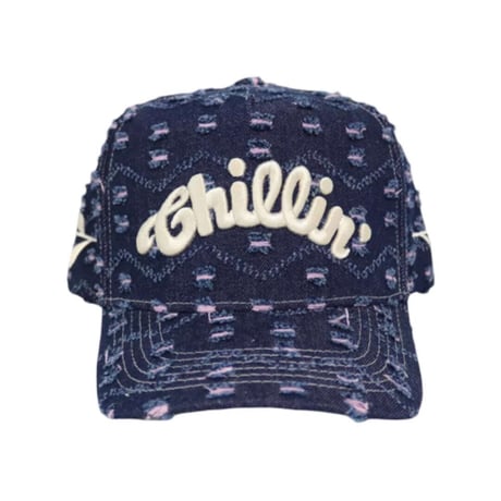 CHILLIN’ Crash Denim Cap (Navy)｜チリン クラッシュデニムキャップ（ネイビー）