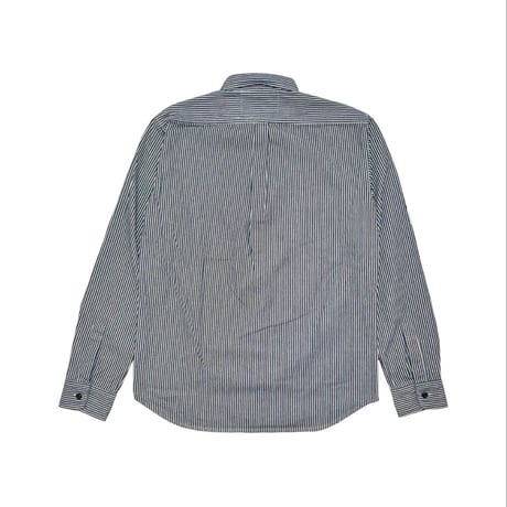 JOHN SOFIA ”Don't fucking call me.” LS Hickory Shirt (INDIGO/WHITE) | ジョンソフィア ドントファッキンコールミーヒッコリーシャツ