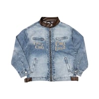 CHILLIN’ Single Riders Jacket (Blue/Brown)｜チリン シングル ライダース ジャケット（ブルー／ブラウン）