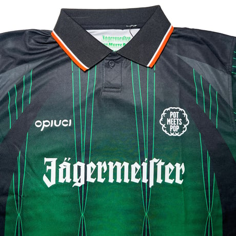 JAGERMEISTER × POT MEETS POP LS GAME JERSEY (BLACK/GREEN)｜イエーガーマイスター × ポットミーツポップ ジャージ（ブラック／グリーン）