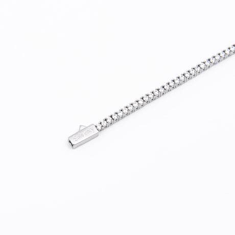 $ole only CZ Diamond 2mm Tennis Chain Necklace (Silver18”20”) | ソールオンリー CZダイヤモンド 2ミリテニスチェーンネックレス