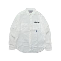 JOHN SOFIA “Staff Uniform” LS Chambray Shirt (WHITE) | ジョンソフィア スタッフユニフォーム ロングスリーブ シャンブレーシャツ（ホワイト）