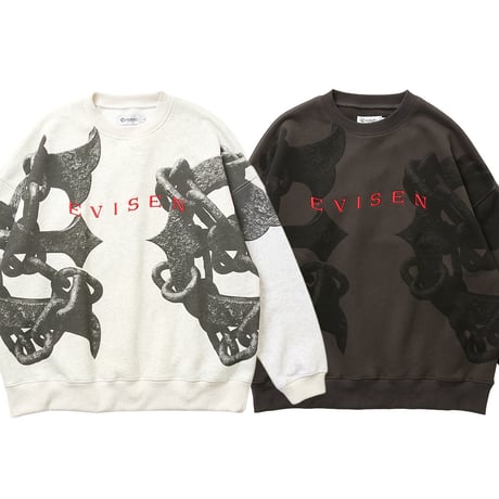 EVISEN ANCHOR CREW SWEAT (Charcoal) | エヴィセン アンカー クルー スウェット（チャコール）