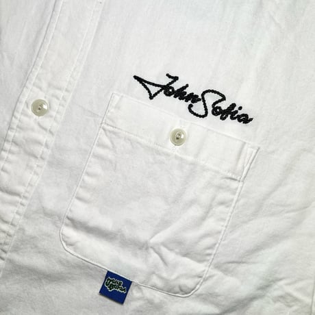 JOHN SOFIA “Staff Uniform” LS Chambray Shirt (WHITE) | ジョンソフィア スタッフユニフォーム ロングスリーブ シャンブレーシャツ（ホワイト）