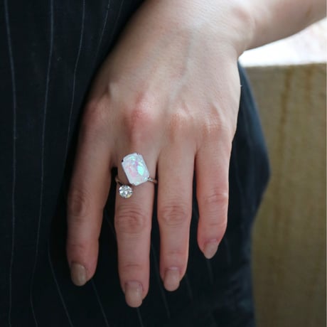 cubic mini ring(シルバーベース)