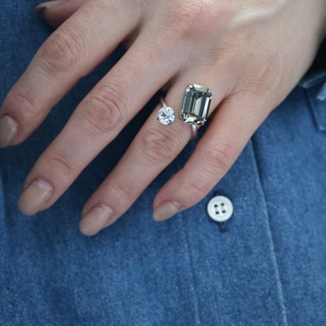 cubic mini ring(シルバーベース)