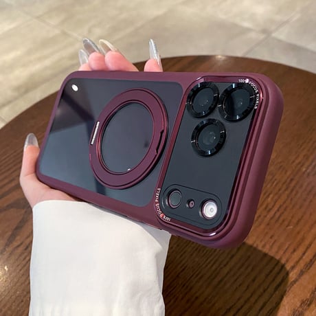 iPhone18Pro/18ProMaxケース プレミアム 360°回転式マグネットスタンド iPhone17/17Pro/17Promaxカバー 耐衝撃多機能[M6704]