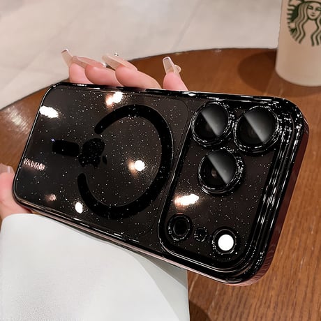 キラキラ MagSafe iPhone18Pro/17ケース 星の空 輝く iPhone16Pro/15/14カバー ラメ入り オシャレ 美しい[M3814]