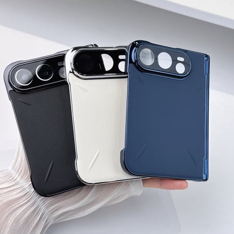 iPhone Duoケース 全面保護 カメラレンズ保護カバー付 MagSafe対応 高級レザー  ヒンジ保護  メッキフレーム  高級感たっぷり [M6889]