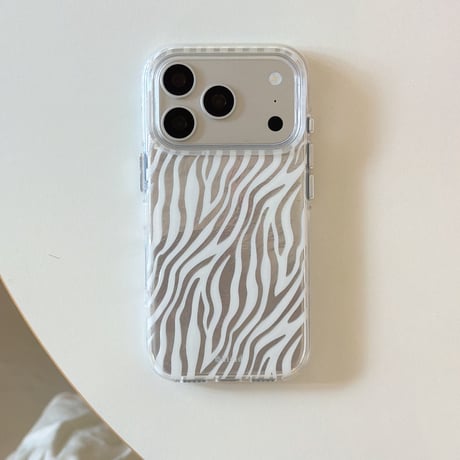 ゼブラ柄 iPhone18Pro/17ケース キラキラ感 iPhone16ProMax/15Pro/14ケース オシャレ シンプル風[M6603]