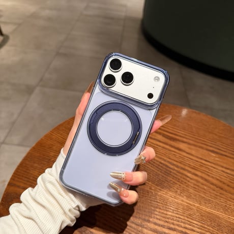 黄ばみにくい高透明 iPhone18Pro/18ProMaxケース 360°回転マグネットリングスタンド iPhone17/16proケース 薄型軽量丈夫 [M6770]