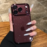 キラキラ iPhone18pro/17promaxケース きらめくラメ入り 透明アイフォン16/15pro/13/12カバー メッキ カメラ保護 軽量丈夫[M3564]