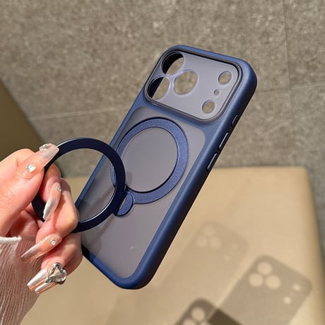 指紋防止黄ばまない iPhone17ProMax/17ケース MagSafe対応 360度回転リングスタンド iPhone17Pro/Airカバー 耐衝撃 高品質 [M6571]