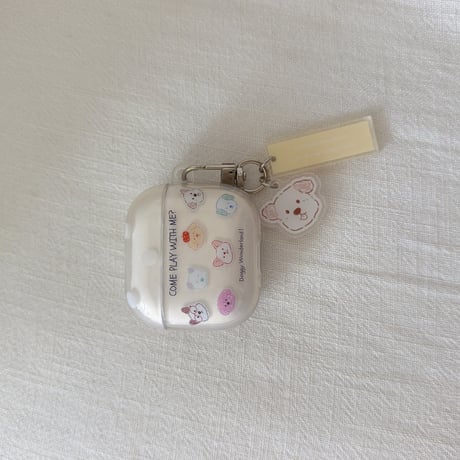 ワンちゃん Airpods Pro3ケース 韓国風 Airpods4/3カバー pro2/pro1 リング/キーホルダー かわいい[M6606]