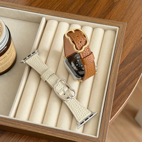 メタル熊ちゃん留め具  AppleWatchバンド レザー製 AppleWatchベルト Series 11/10/9/8 SE3/2  Ultra3/2/1 高級感高品質[M6637]