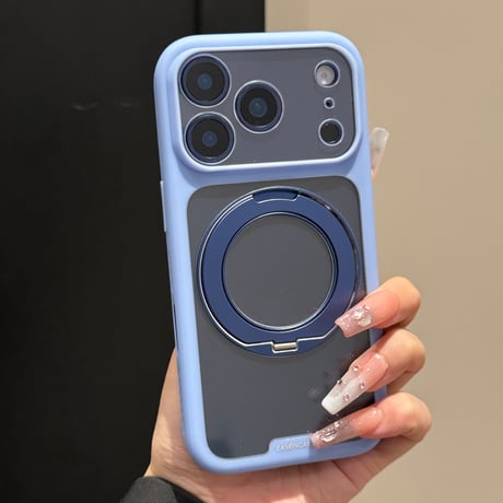 iPhone18Pro/18ProMaxケース  滑り止め加工 カメラコントロール保護カバー付 MagSafeリングスタンド 耐衝撃 [M6750]