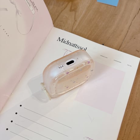 ベージュ色 Airpods Pro3ケース リボン 星柄 Airpods 4/3カバー  かわいい  淡色系 女子力アップ [M6700]