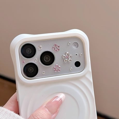 ダイヤ花 カメラ保護カバー iPhone17Pro iPhone17ProMax レンズフィルム  キラキラ  おしゃれ  頑丈 きれい [M6690]