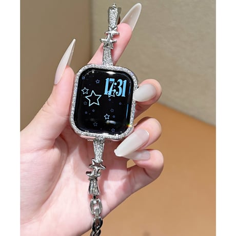 ダイヤと星 AppleWatchバンド おしゃれ AppleWatchベルト Series 11/10/9/8 SE3/2  Ultra3/2/1 高級感キラキラ感[M6679]