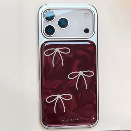 オーロラカラーリボン柄 iPhone18Pro/18ProMaxケース 輝く iPhone17/16proケース メタリックフレーム 丈夫[M6857]