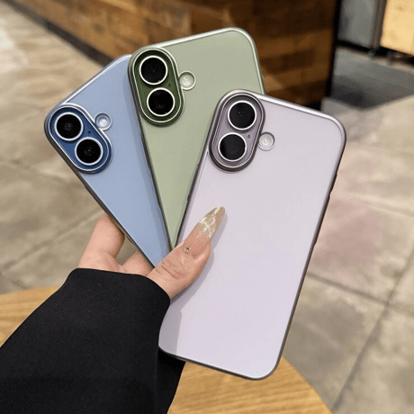 ラベンダー/ミストブルー/セージ iPhone17ケース マット仕上げ 極薄 軽量 メタリック すりガラス調 耐衝撃 [M6730]