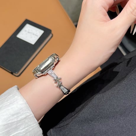 ダイヤと星 AppleWatchバンド おしゃれ AppleWatchベルト Series 11/10/9/8 SE3/2  Ultra3/2/1 高級感キラキラ感[M6679]