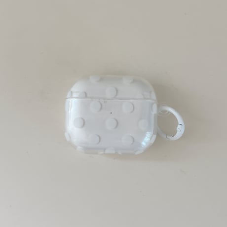 クリアドット柄 Airpods Pro3ケース シンプル風 Airpods4/3カバー pro2/pro1 大人可愛い カラビナ付き[M6735]