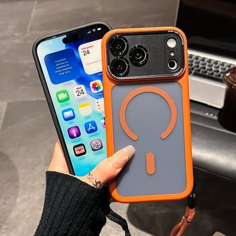 落下防止ストラップ iPhone18Pro/18ProMaxケース カメラ保護 耐衝撃 iPhone17Pro/16ケース MagSafe対応 マット[M6721]