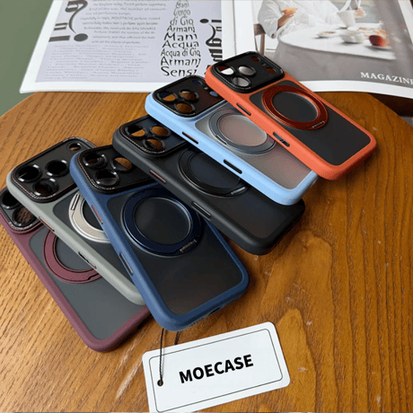 iPhone18ProMax/18Proケース 360°回転スタンド 指紋防止 iPhone17ProMax マグセーフ対応 AIボタン・耐衝撃・カメラ保護[M6708]