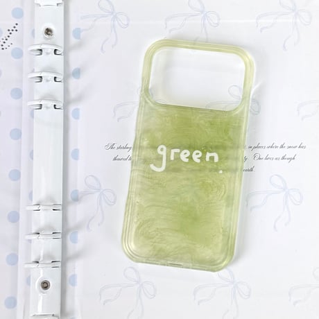 Green iPhone17Pro/17ケース グラデーションカラー iPhone16ProMax/15Proケース 丈夫 涼しい感じ [M6579]