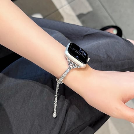方形ダイヤ AppleWatchバンド 上品 メタリック Series11/10/9 Ultra  SE アップルウォッチベルト シンプル 高級感 高品質[M6697]